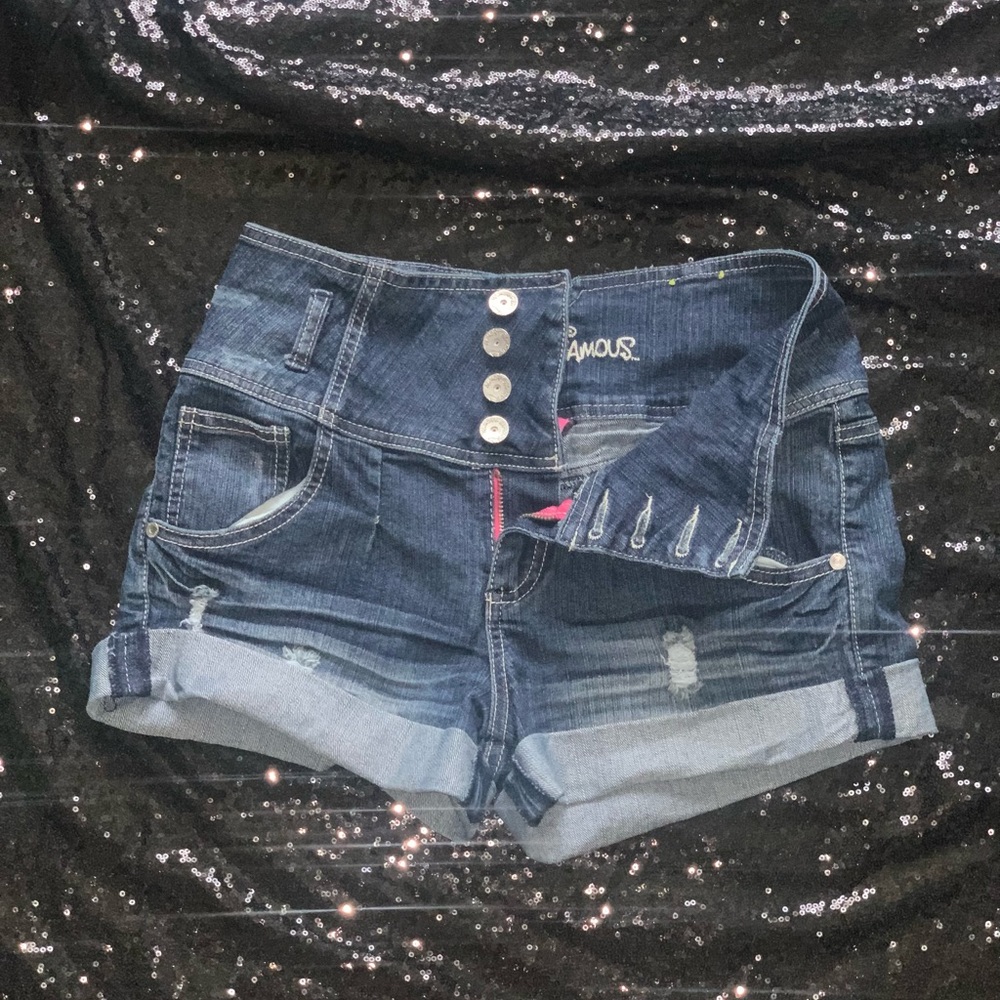 High waist jean shorts